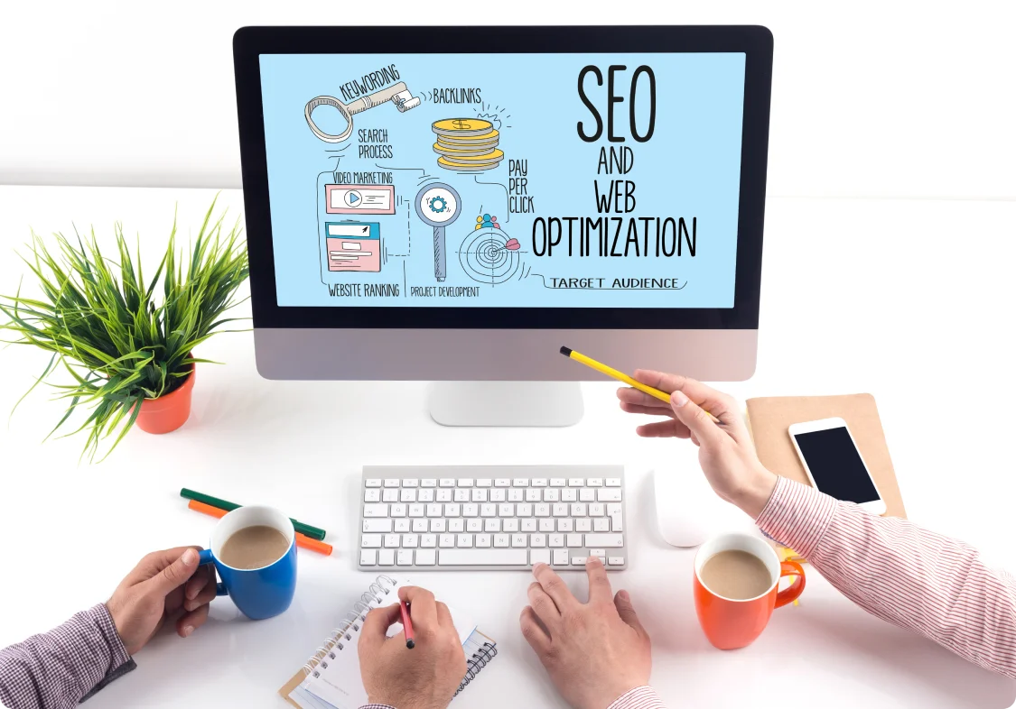 On-Page Optimization chart on computer showing the different parts of website optimization
