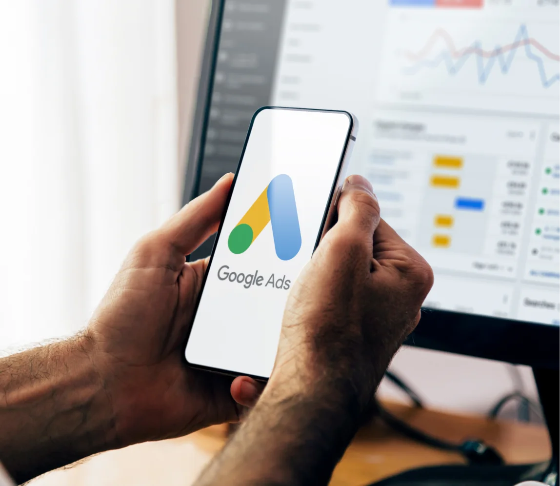 Google Ads analytics on phone