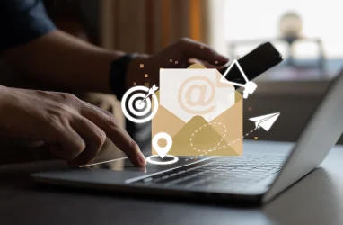 Email Marketing being conducted on laptop