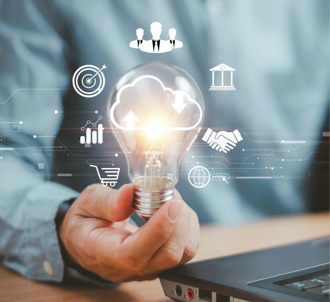 Smart Business Solutions showing lightbulb